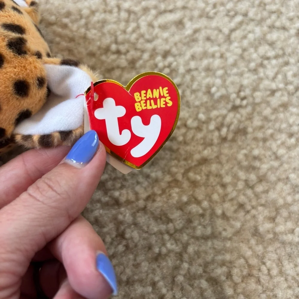 Ty Beanie Bellies Lloyd the Leopard Plush with Green Eyes